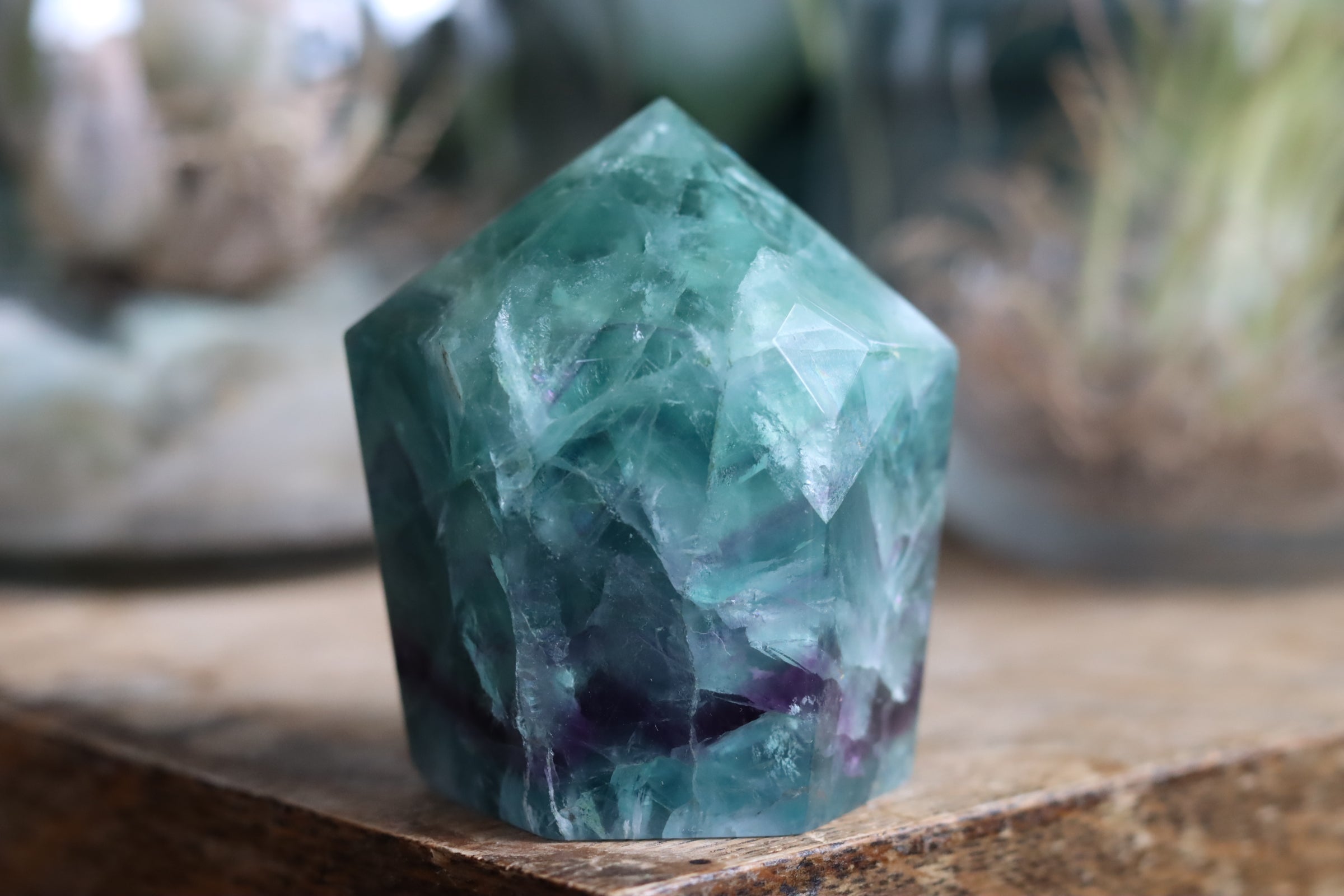 Chunky rainbow fluorite tower 11