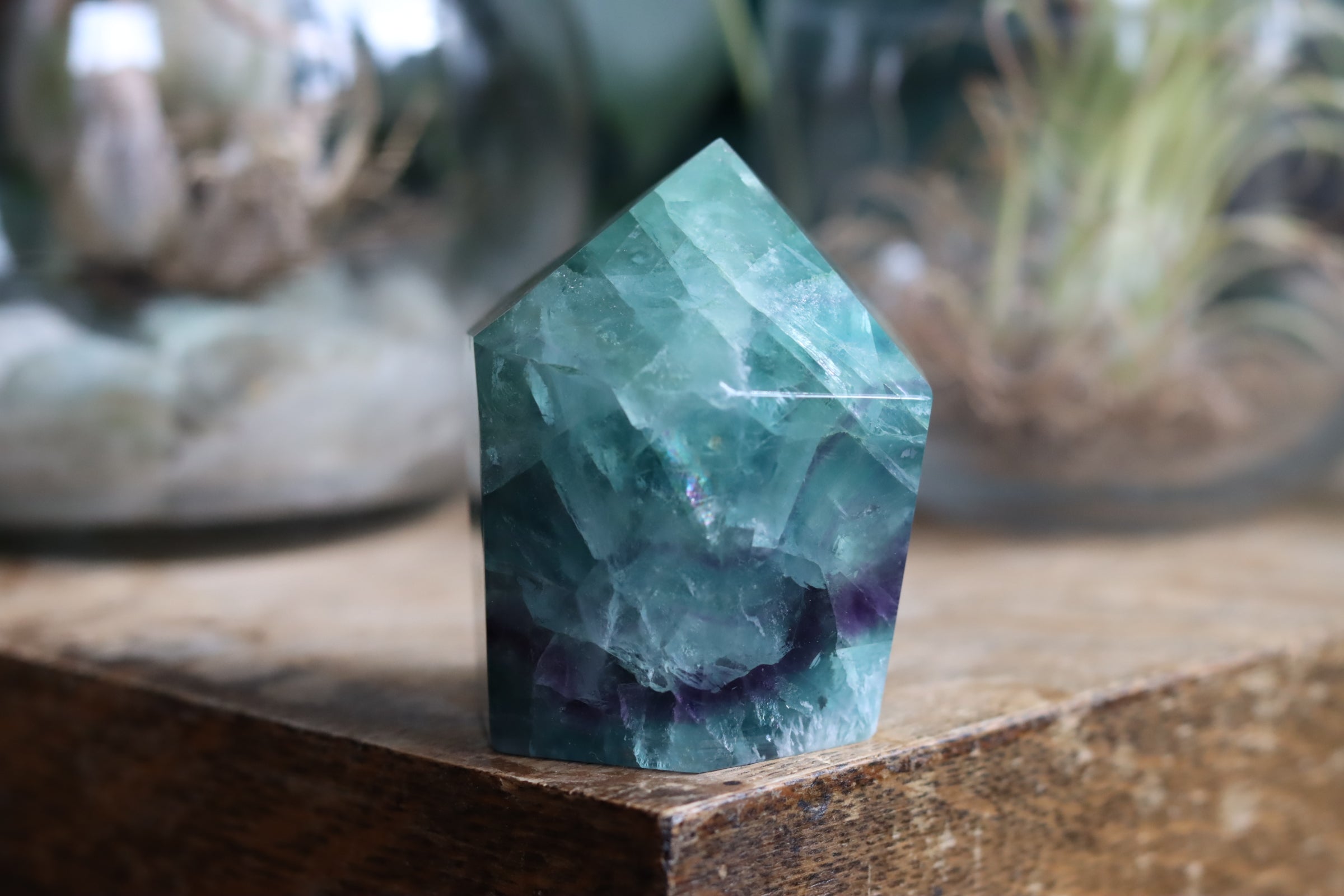 Chunky rainbow fluorite tower 11