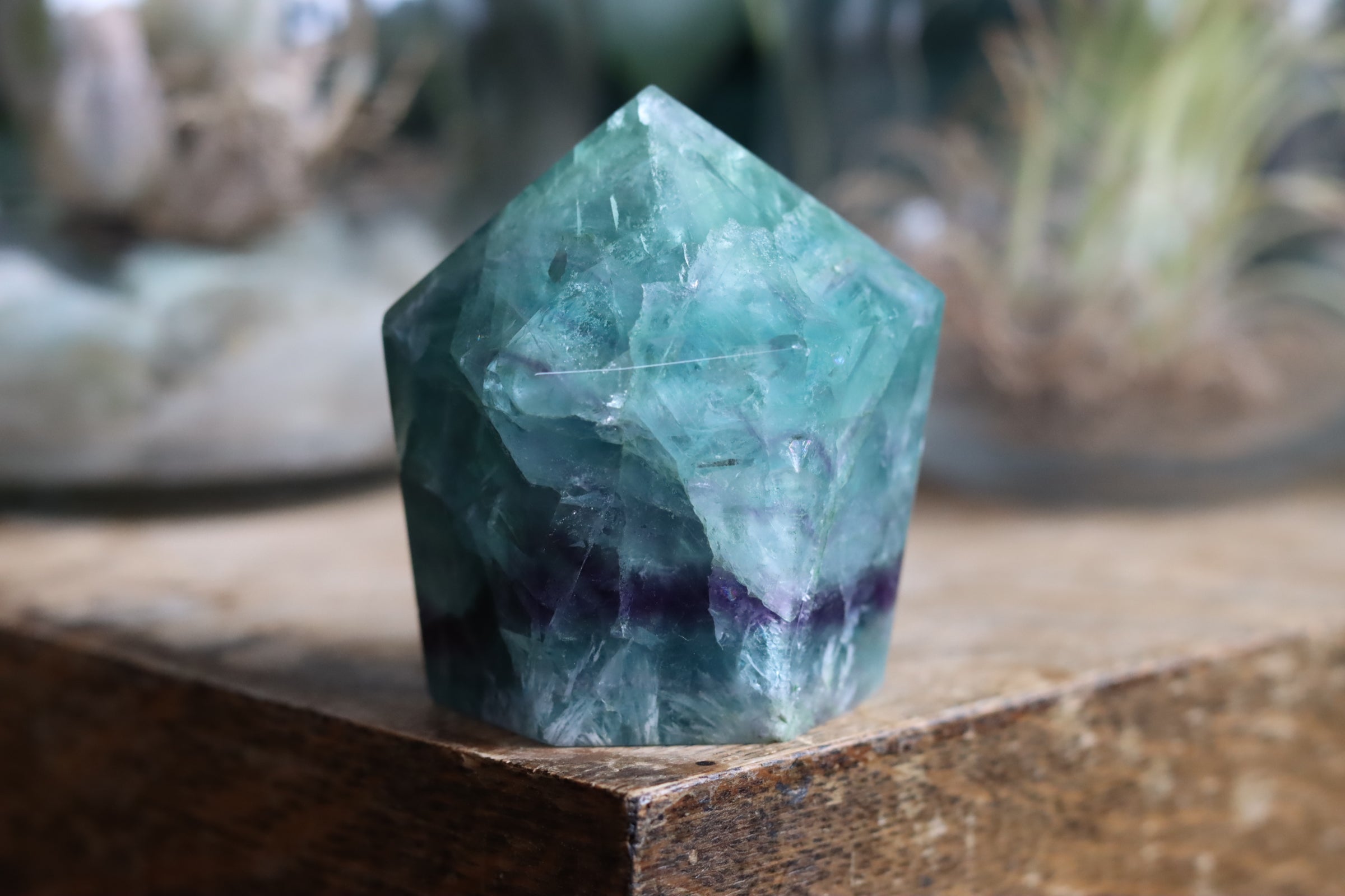 Chunky rainbow fluorite tower 11