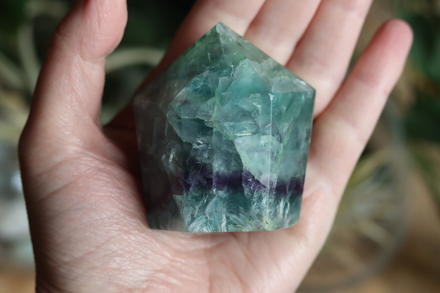 Chunky rainbow fluorite tower 11