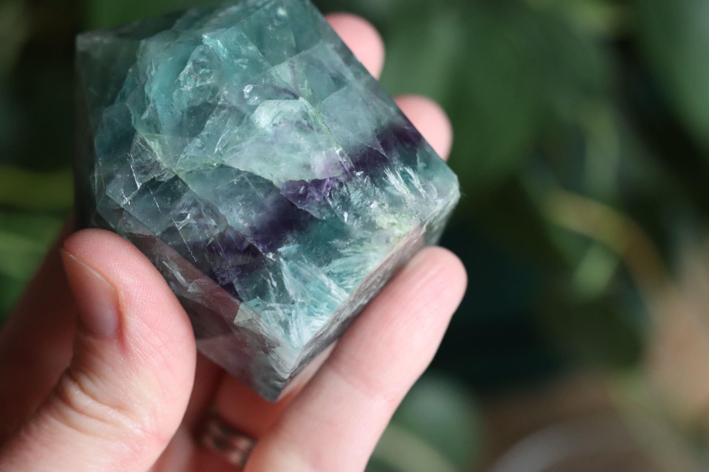 Chunky rainbow fluorite tower 11