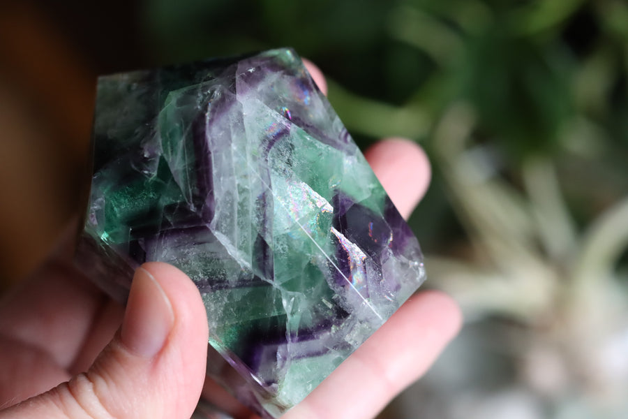 Chunky rainbow fluorite tower 12
