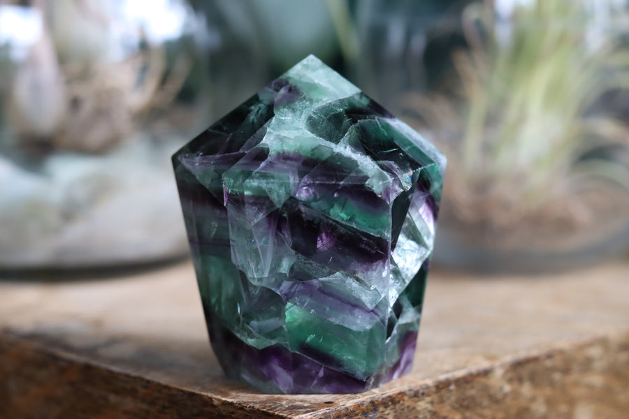 Chunky rainbow fluorite tower 12