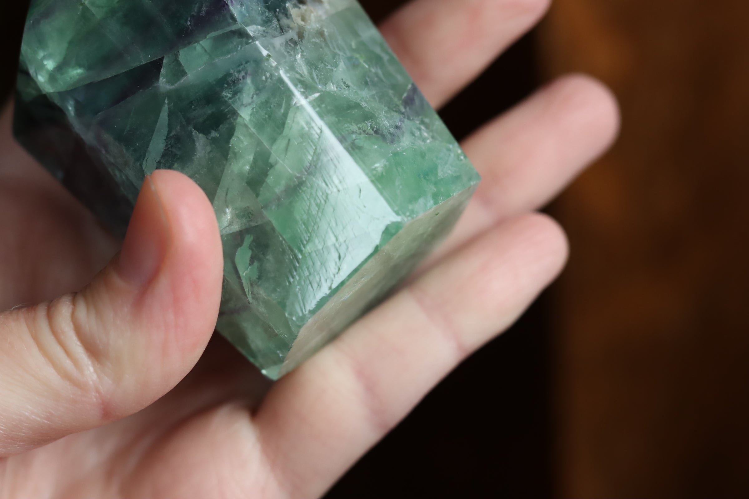 Chunky rainbow fluorite tower 13