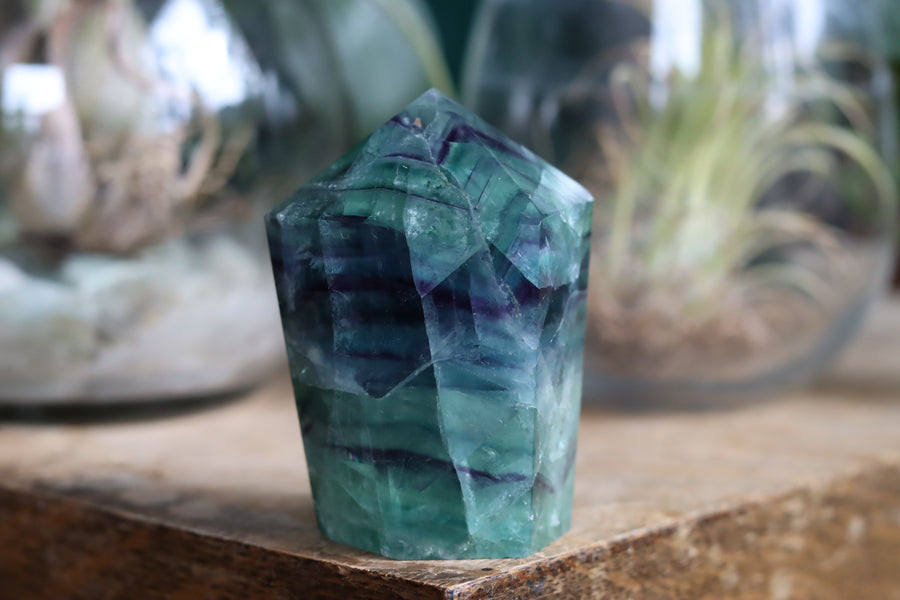 Chunky rainbow fluorite tower 13