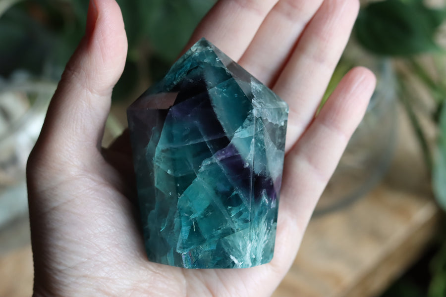 Chunky rainbow fluorite tower 15 new
