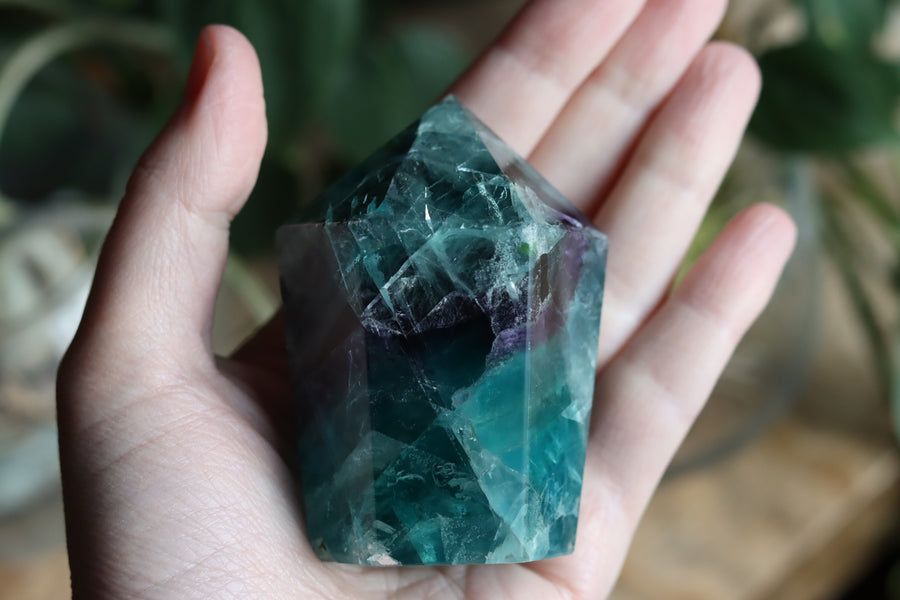 Chunky rainbow fluorite tower 15 new