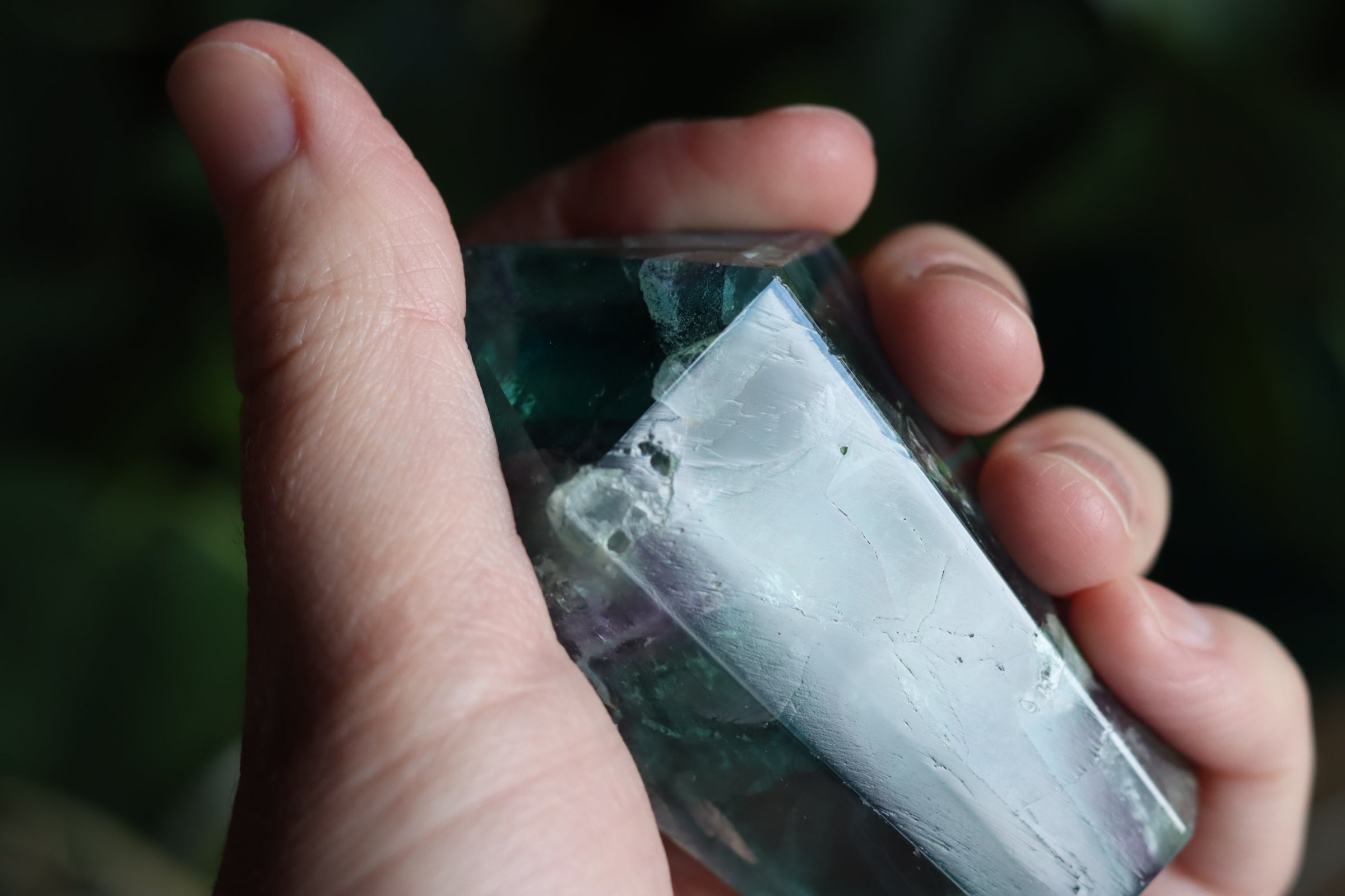 Chunky rainbow fluorite tower 16