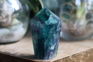 Chunky rainbow fluorite tower 16