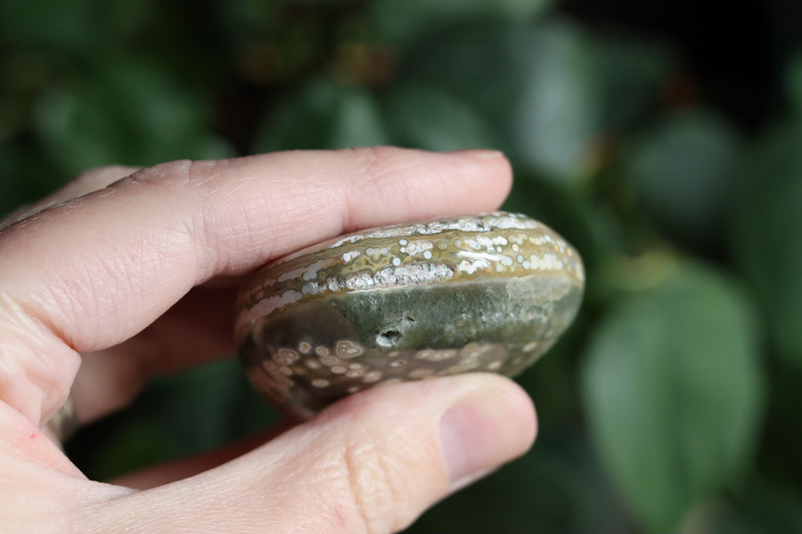 Old stock ocean jasper pocket stone OS1