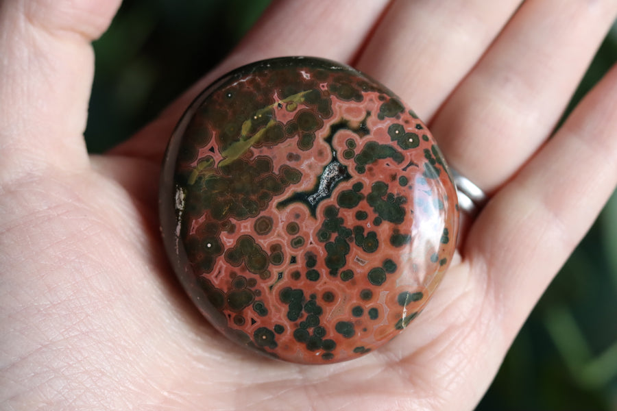 Old stock ocean jasper pocket stone OS4