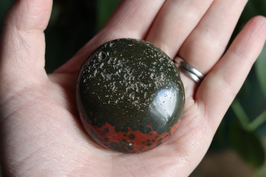 Old stock ocean jasper pocket stone OS4
