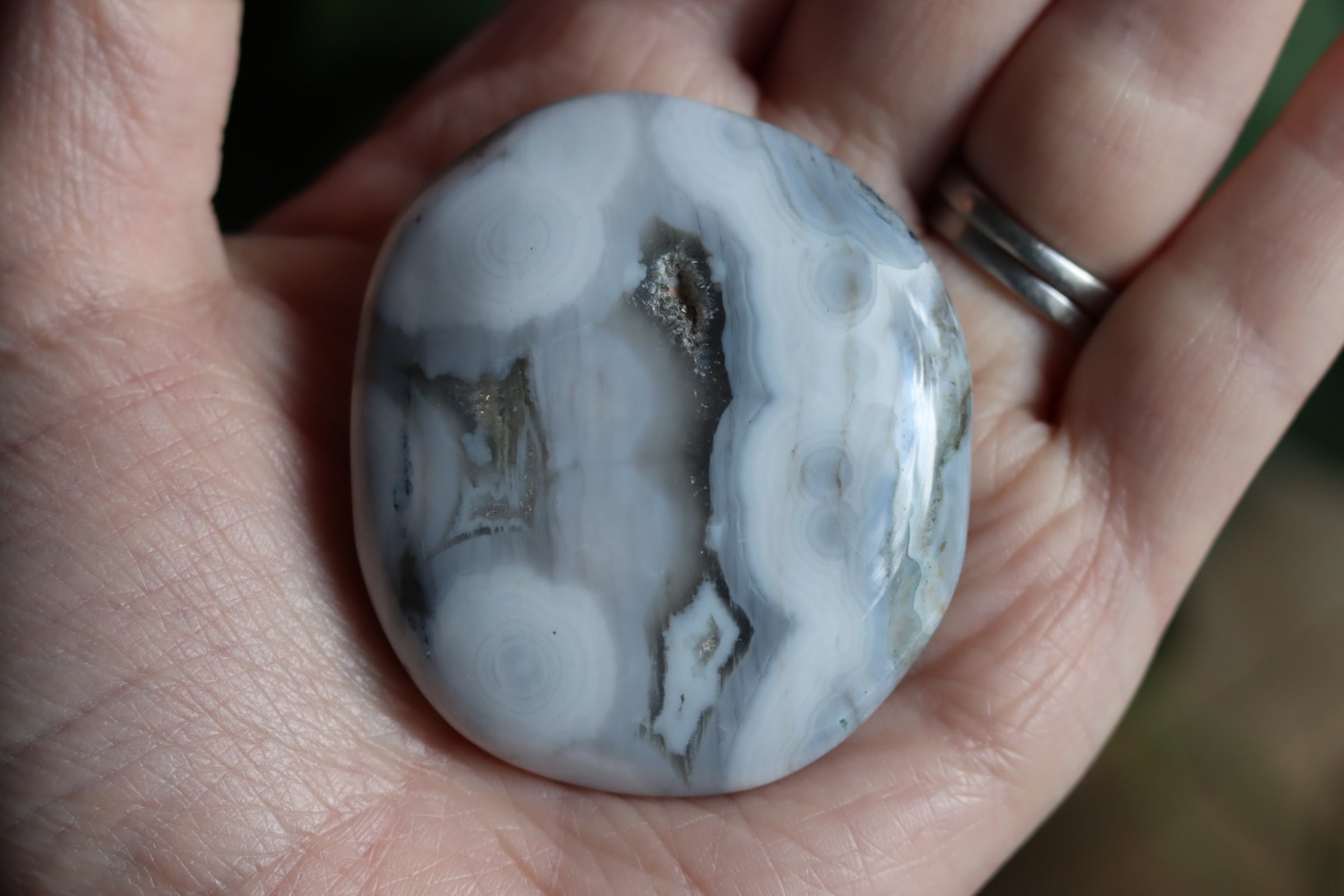 Old stock ocean jasper pocket stone OS6