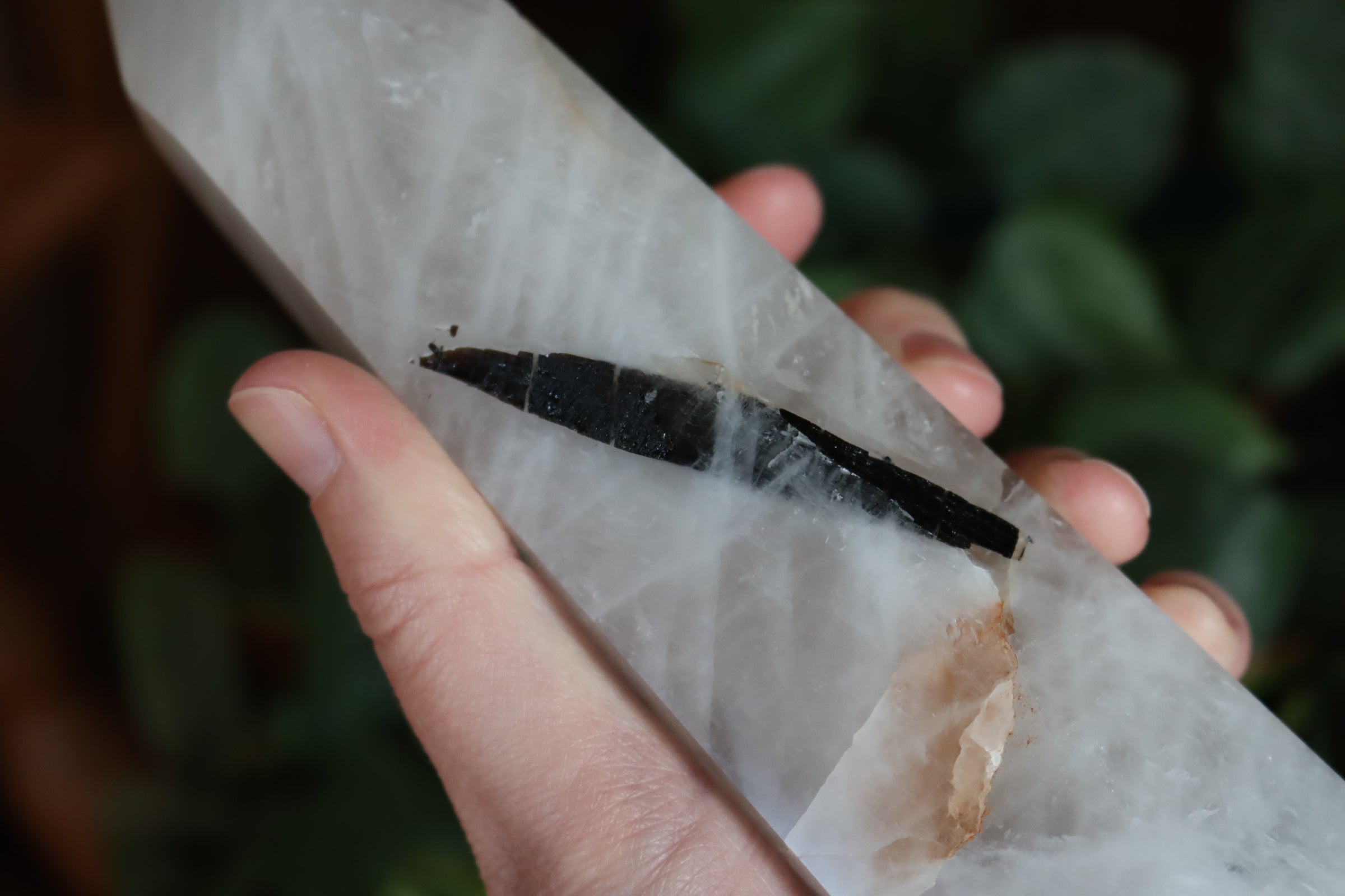 Black tourmaline in quartz tower 3