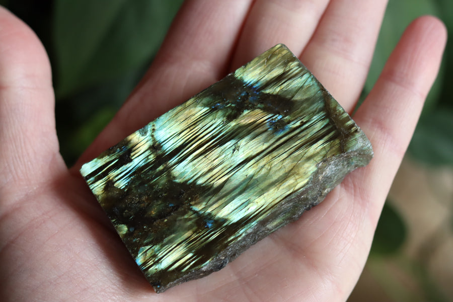 Semi polished labradorite slab 9