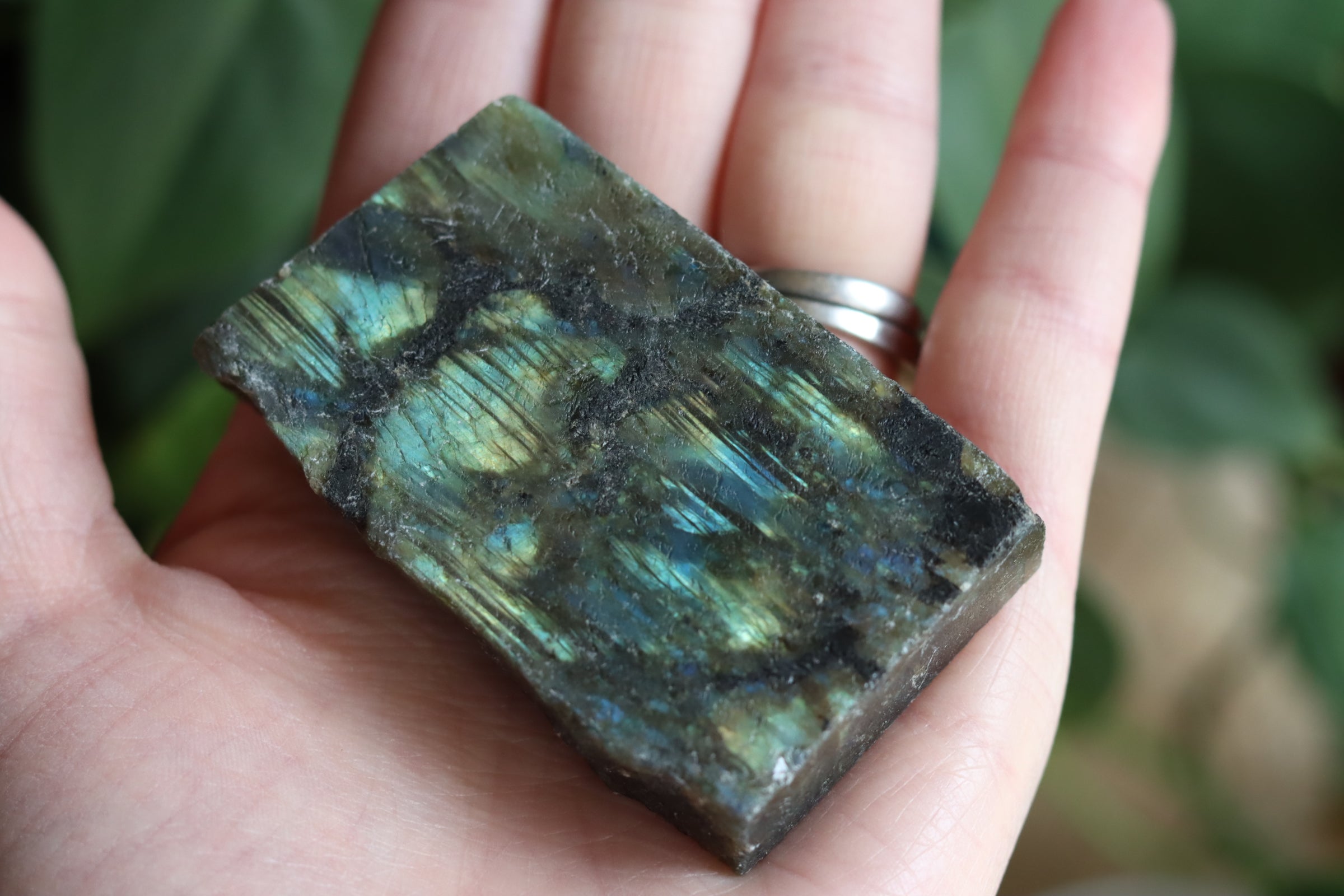 Semi polished labradorite slab 9