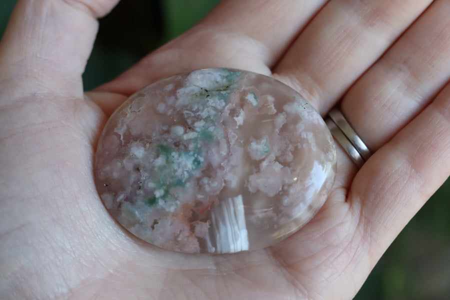 Flower agate pocket stone 9