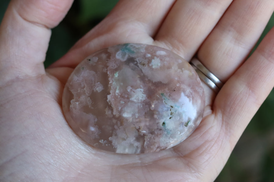 Flower agate pocket stone 9