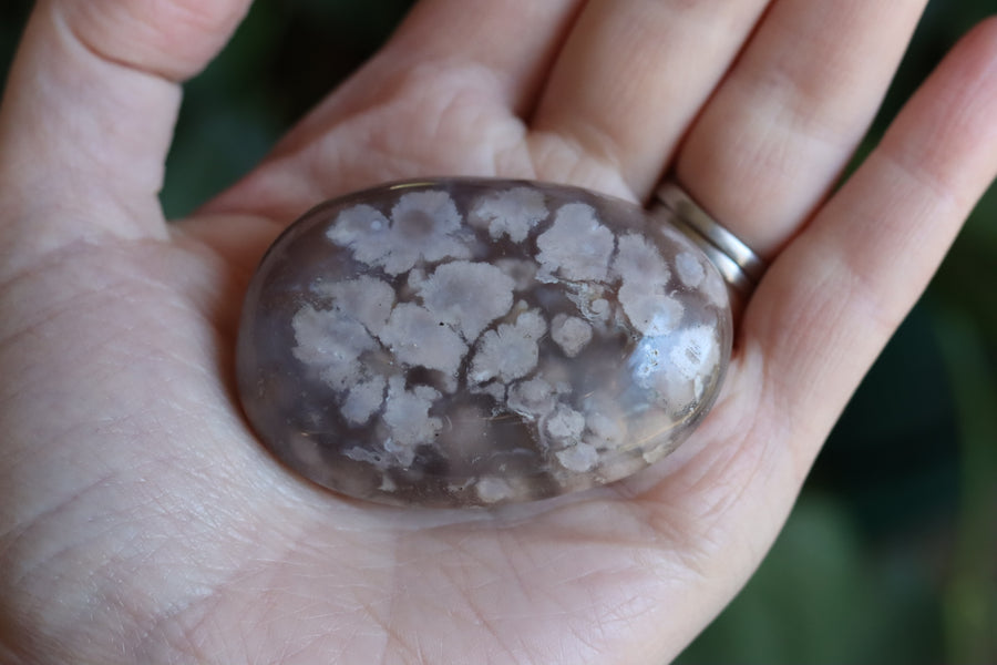 Flower agate pocket stone 10