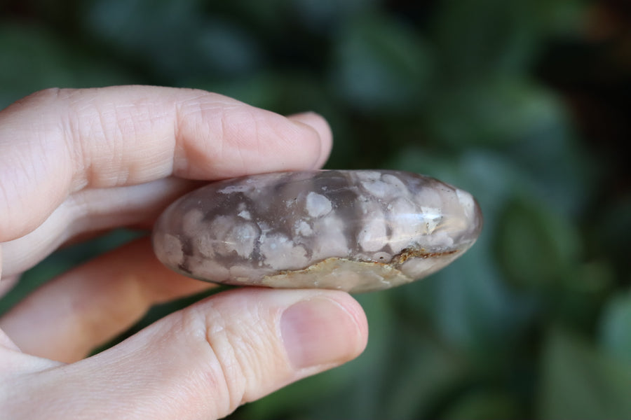 Flower agate pocket stone 10