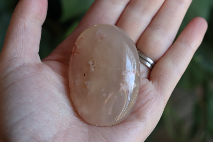 Flower agate pocket stone 11 new