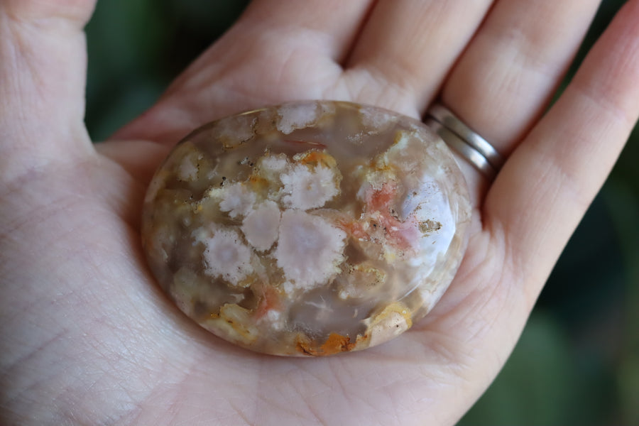 Flower agate pocket stone 12