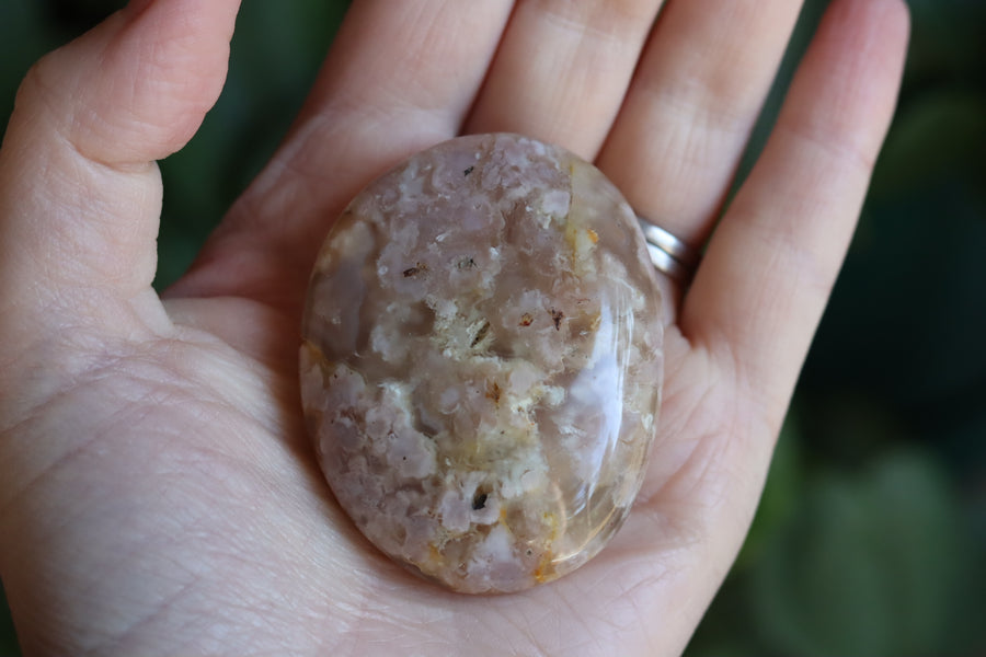 Flower agate pocket stone 12