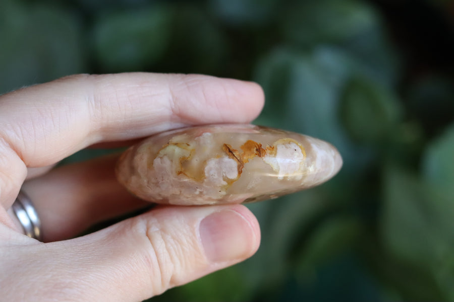 Flower agate pocket stone 12