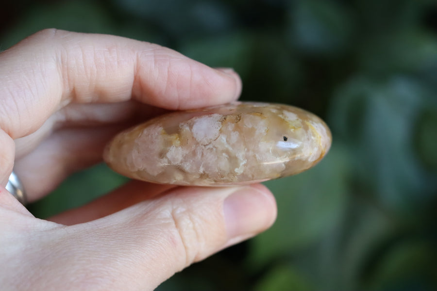 Flower agate pocket stone 12