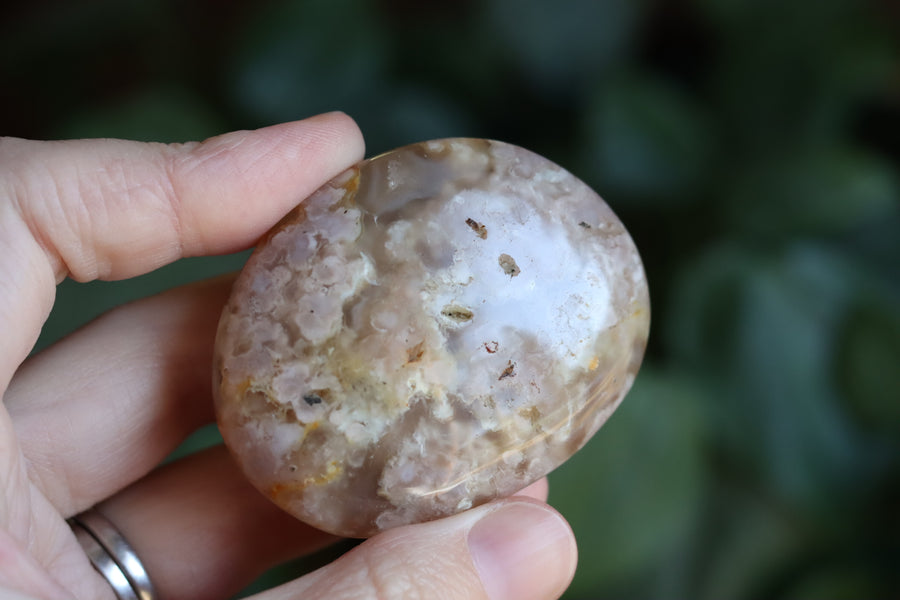 Flower agate pocket stone 12