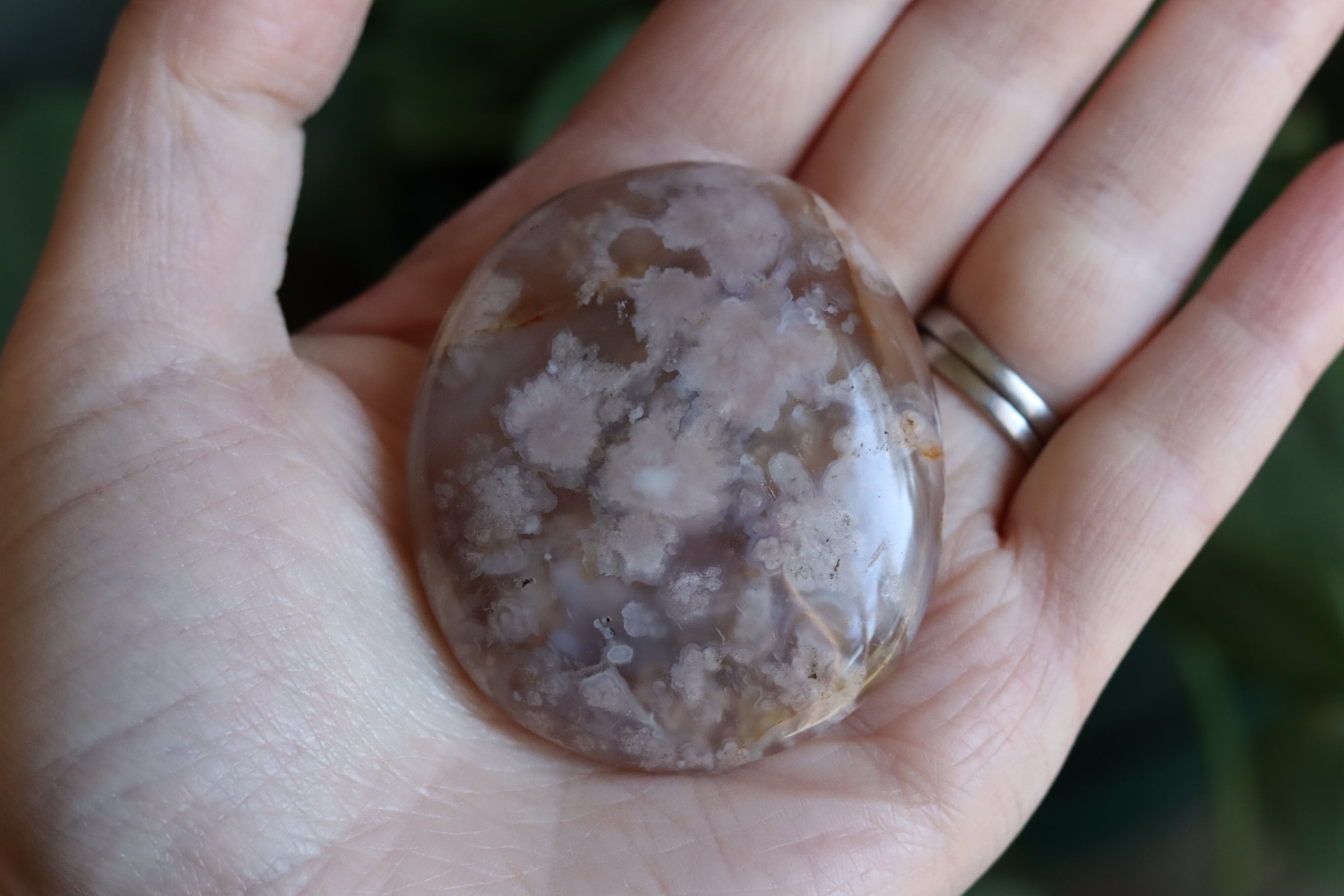 Flower agate pocket stone 13