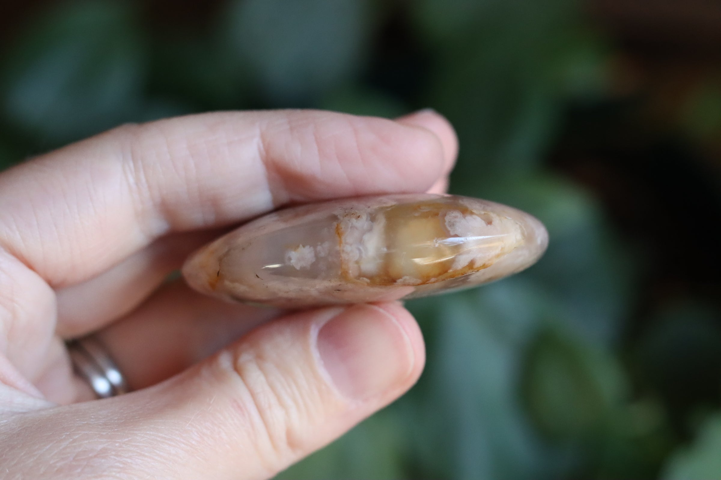 Flower agate pocket stone 13