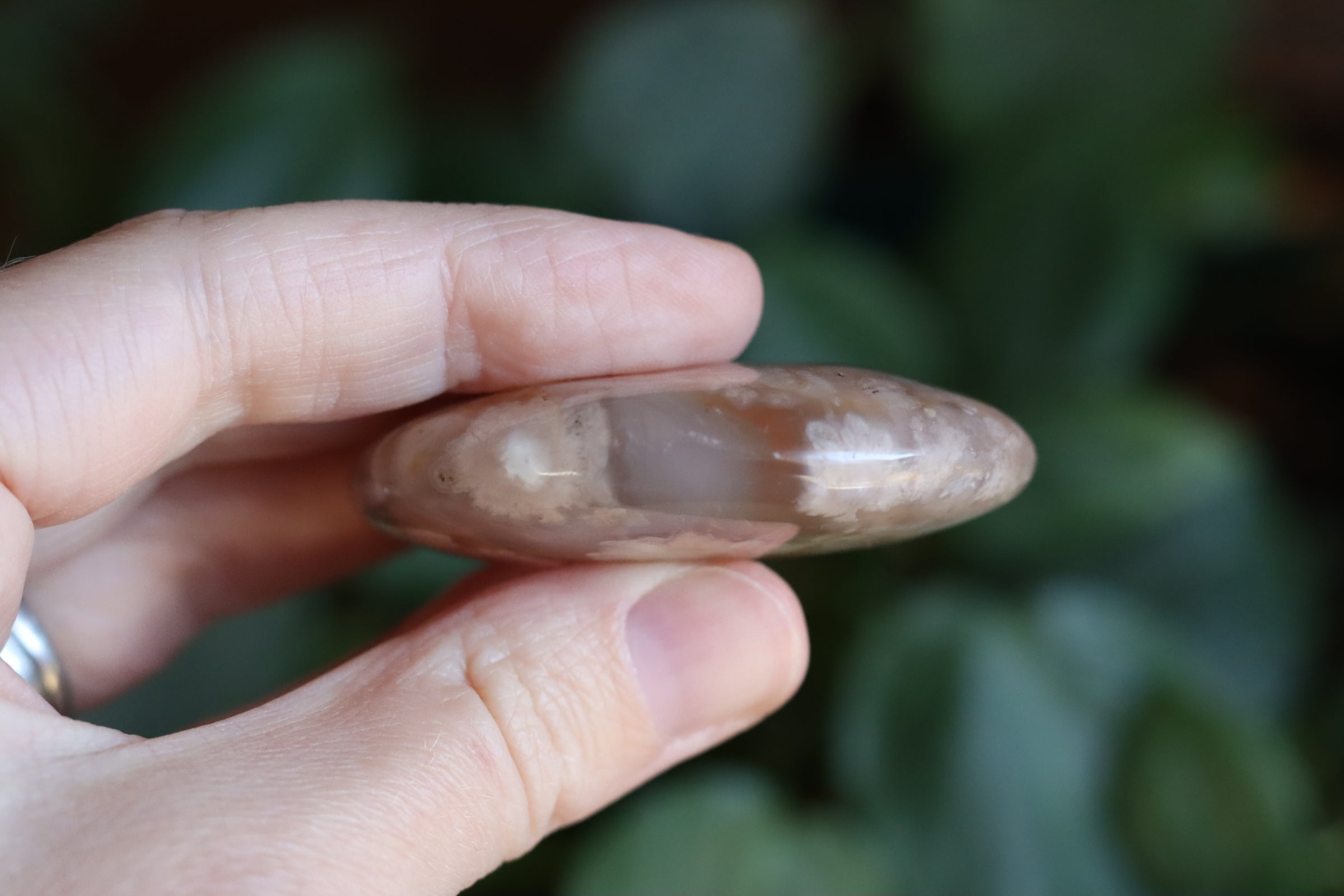 Flower agate pocket stone 13