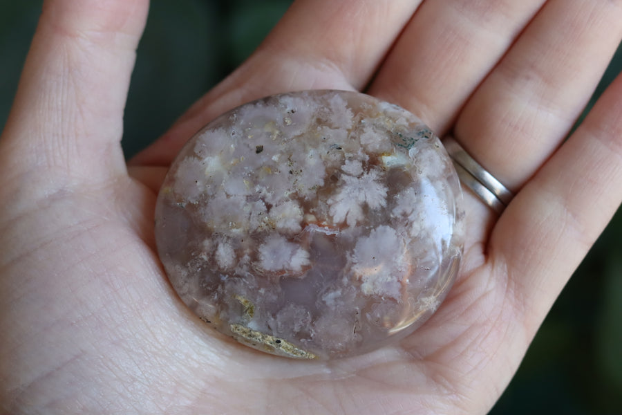 Flower agate pocket stone 14