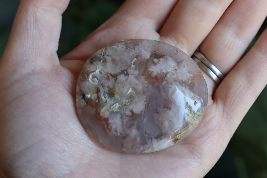 Flower agate pocket stone 14