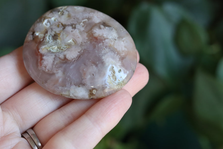 Flower agate pocket stone 14