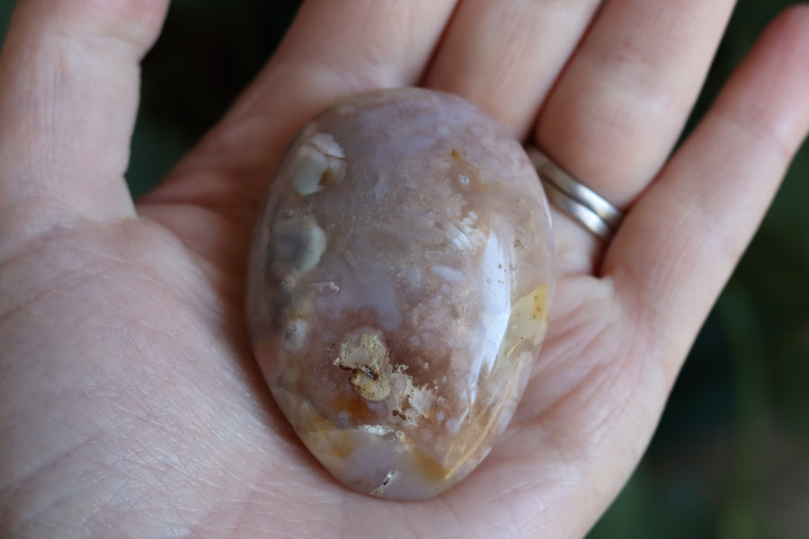 Flower agate pocket stone 15