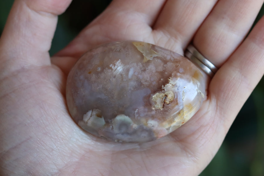 Flower agate pocket stone 15