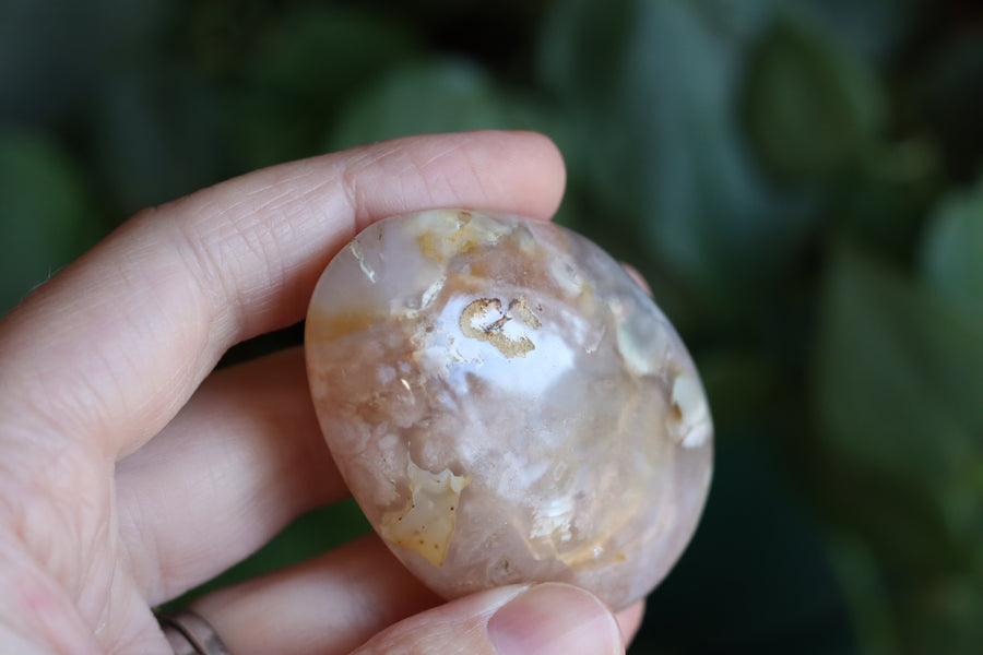 Flower agate pocket stone 15