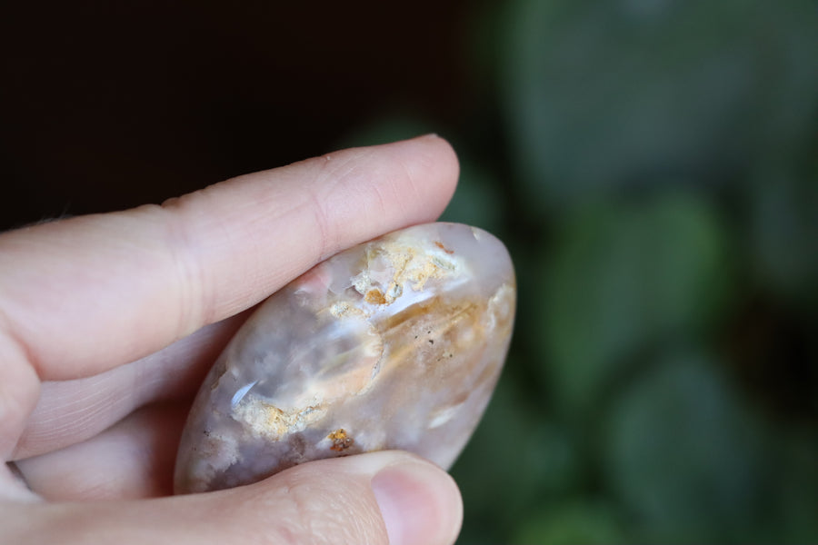 Flower agate pocket stone 15