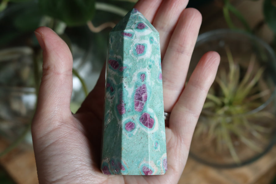 Ruby in fuchsite and kyanite tower 1