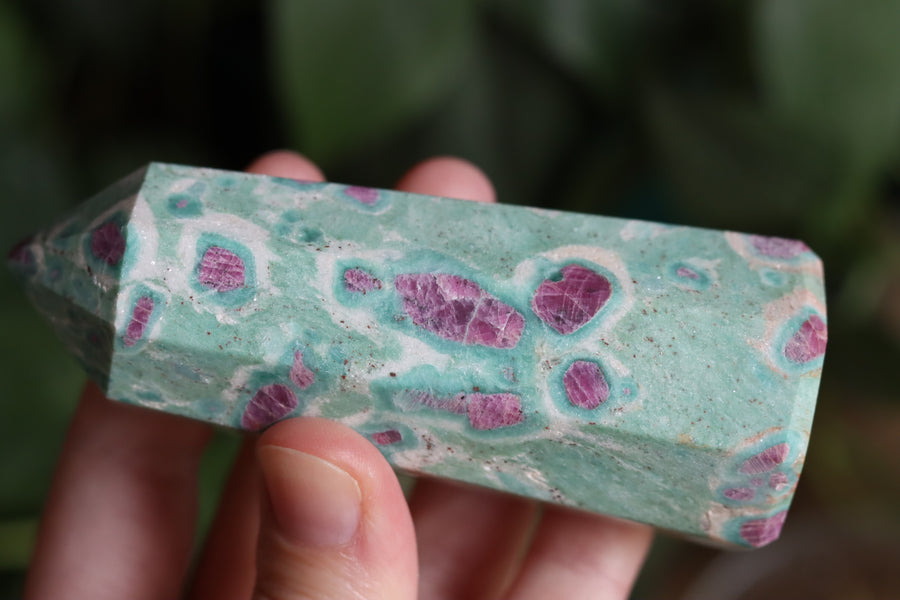 Ruby in fuchsite and kyanite tower 1