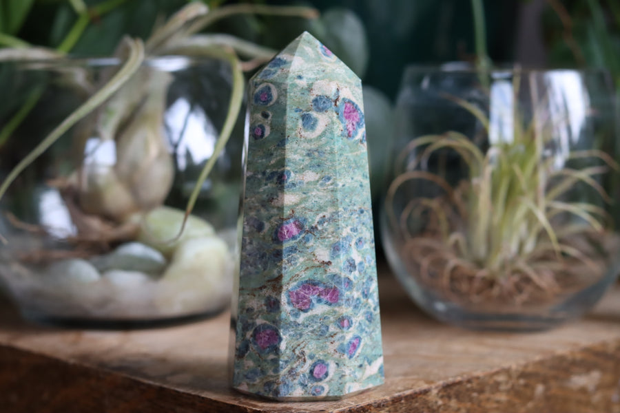 Ruby in fuchsite and kyanite tower 2