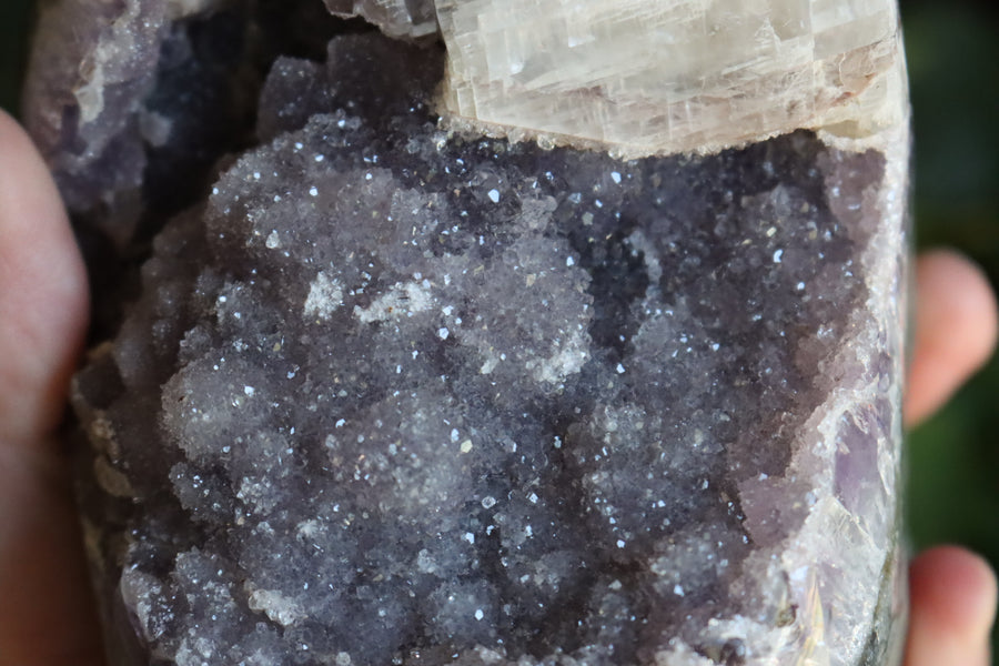 Amethyst cut base with calcite 4