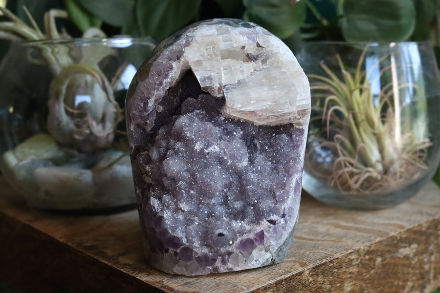 Amethyst cut base with calcite 4