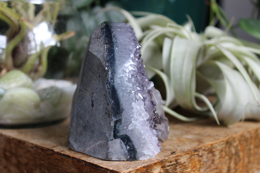 Amethyst cut base with calcite 3