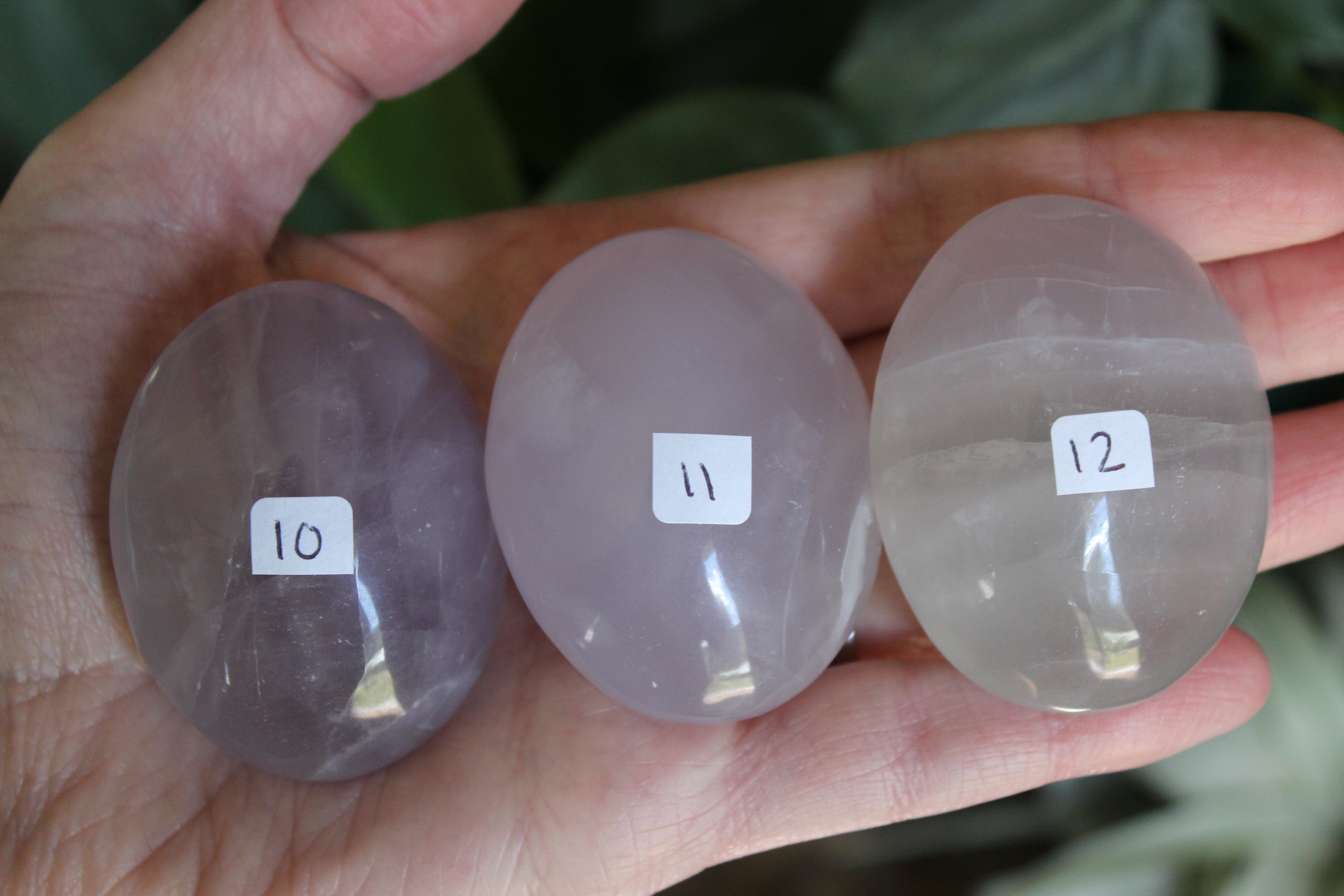 Yttrium lavender fluorite pocket stone