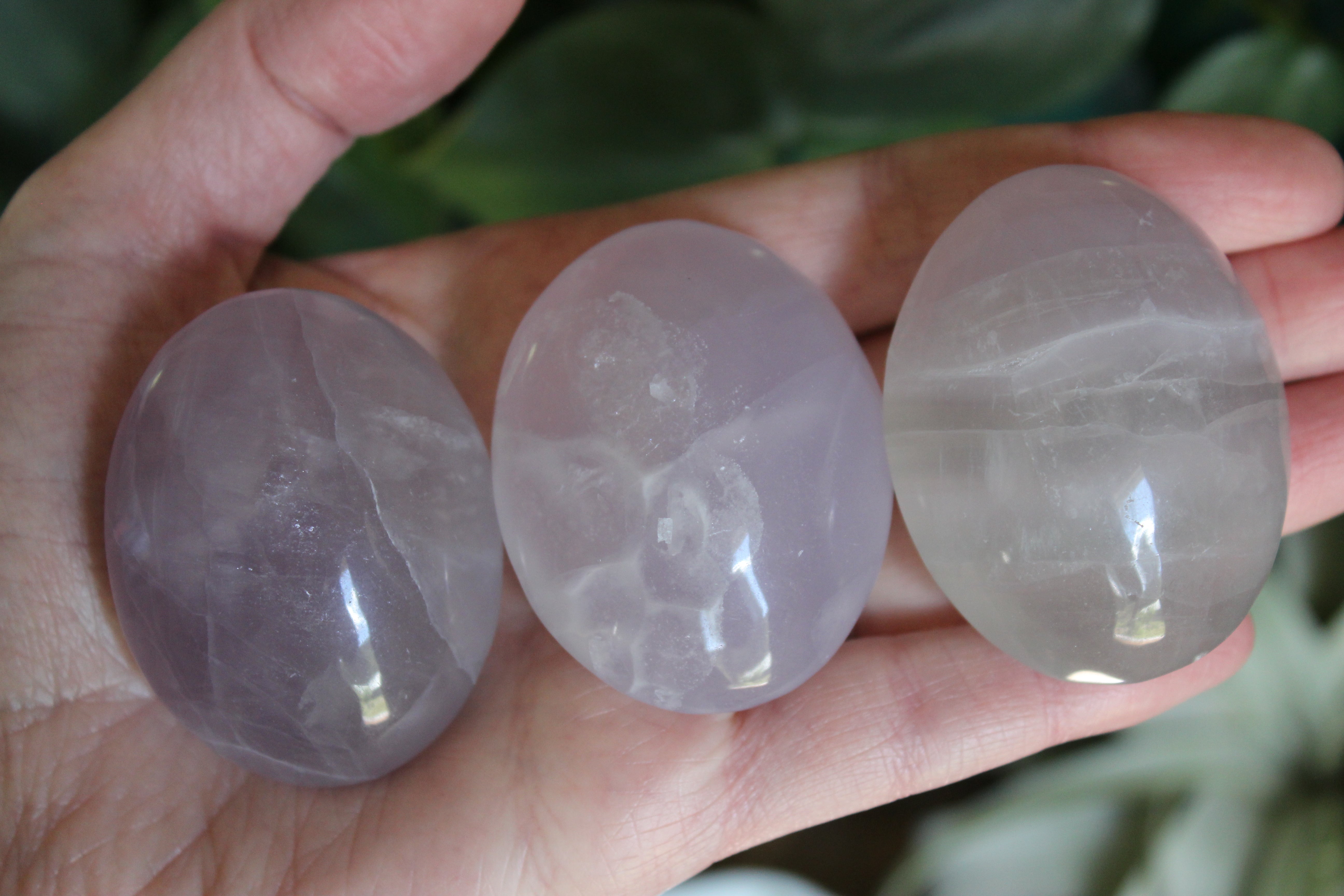 Yttrium lavender fluorite pocket stone