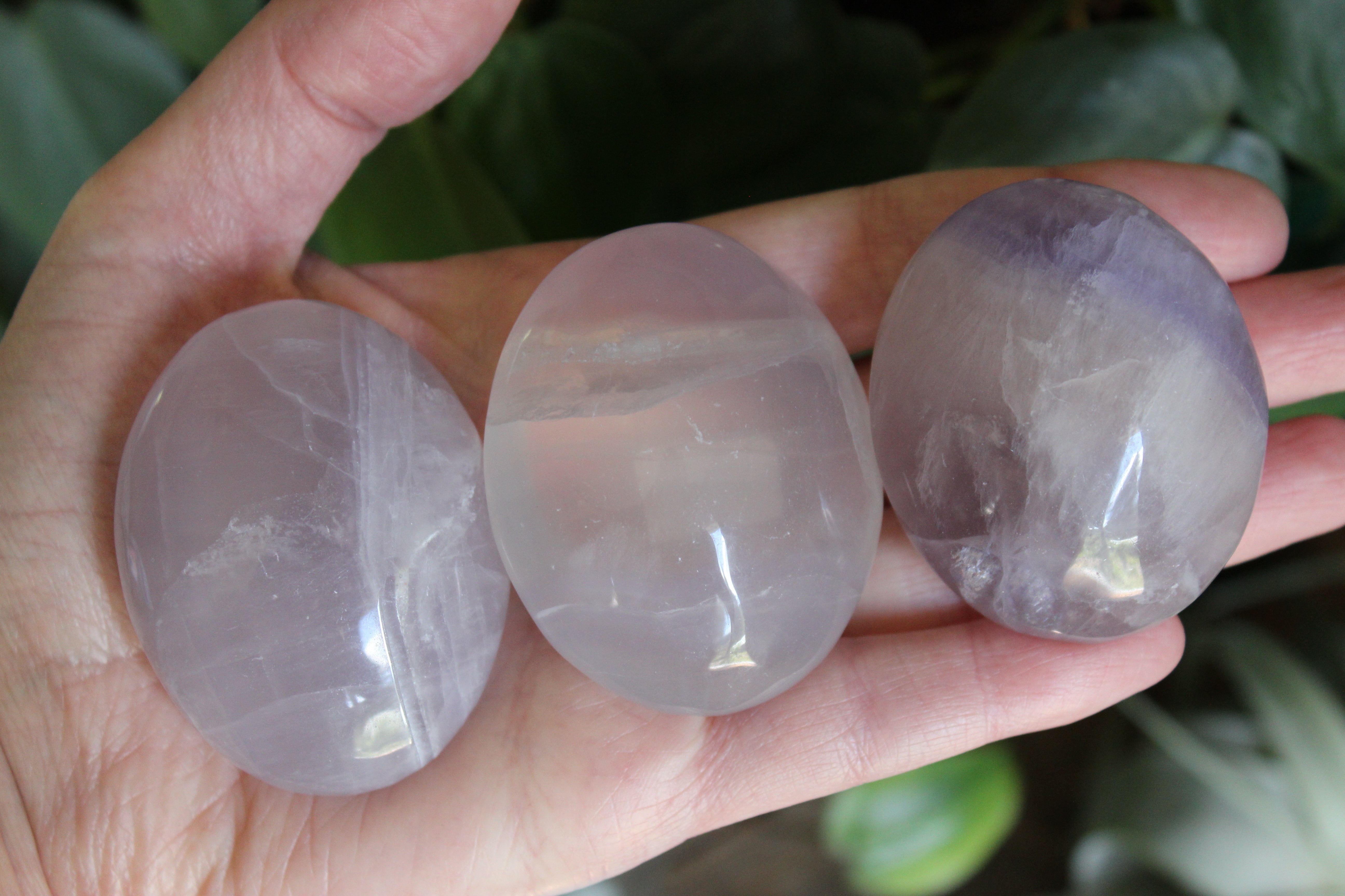 Yttrium lavender fluorite pocket stone