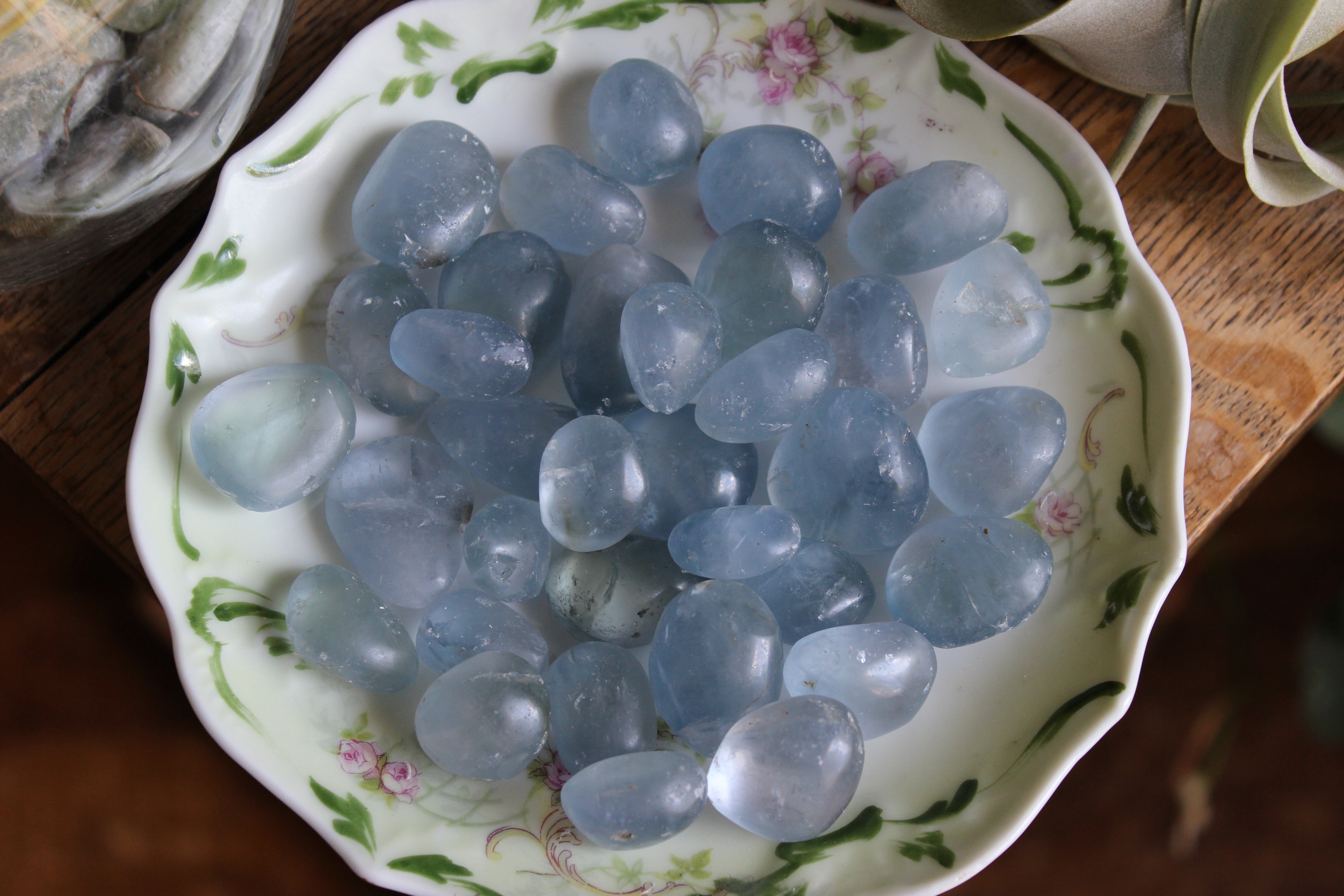 Celestite tumbled stone